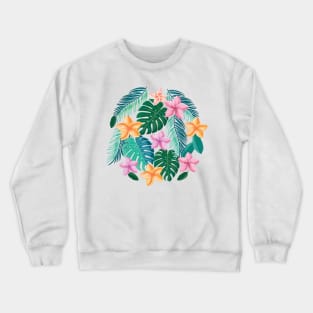 Palm leaves and flowers Crewneck Sweatshirt